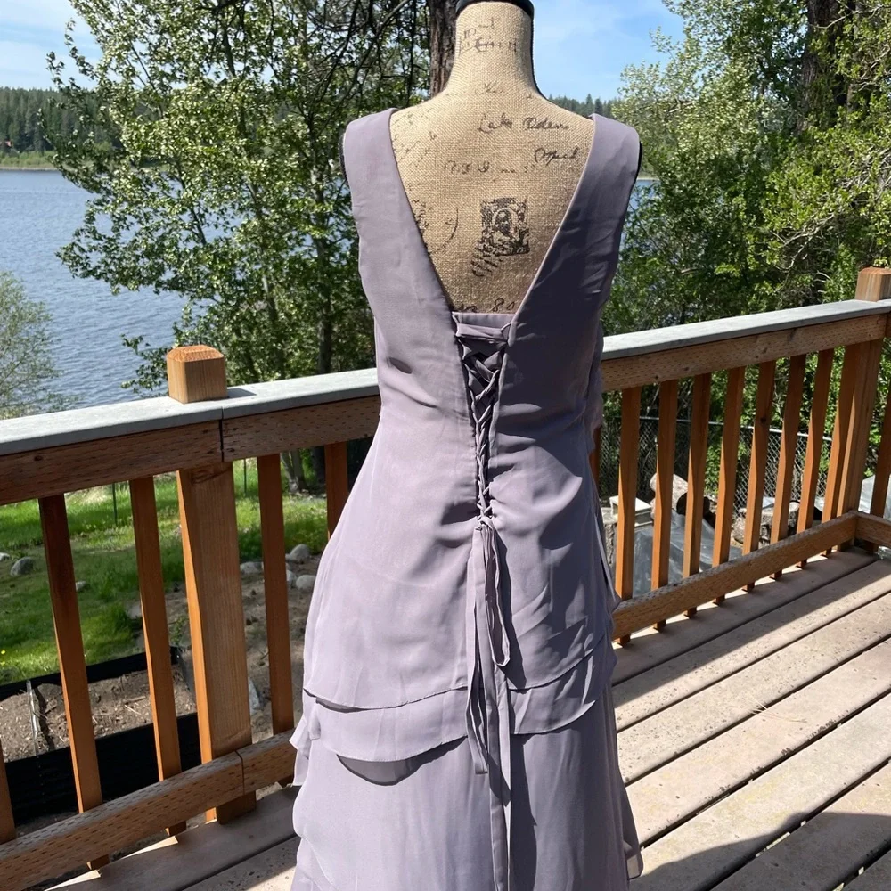 NWT Mother of The Bride Chiffon Tiered Ruffles Long Formal Evening Gowns - Picture 7 of 10